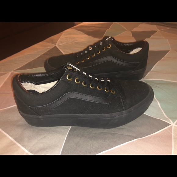 black and gold vans old skool